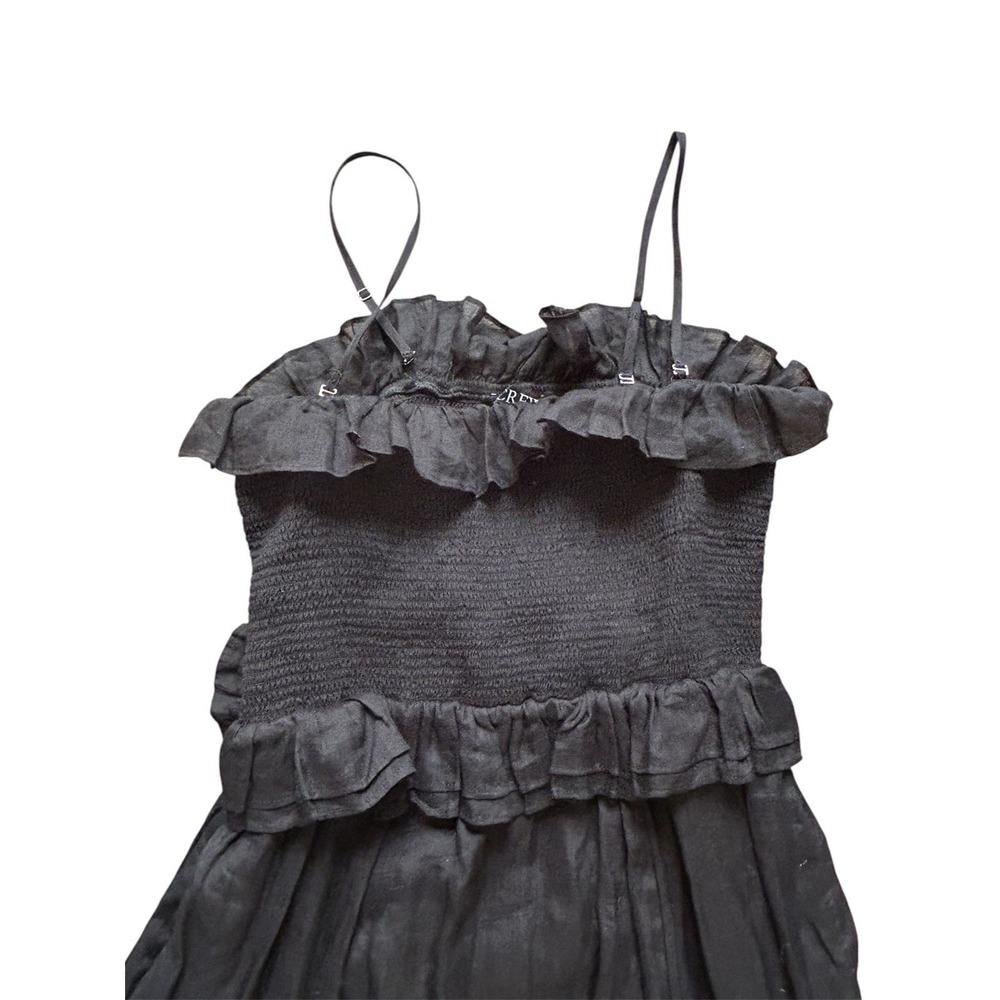 J.Crew Ravenna Ramie Smocked Maxi Dress Black Strapless Removable Straps Size S - Picture 5 of 7